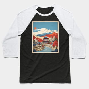 Bucheon South Korea Travel Tourism Retro Vintage Art Baseball T-Shirt
